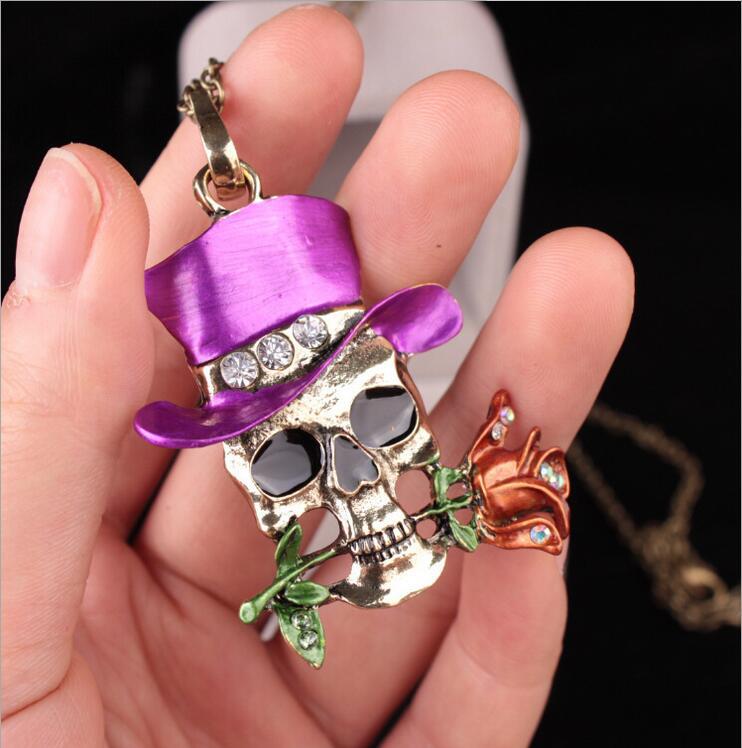 Punk Skull Alloy Women's Men's Pendant Necklace display picture 2