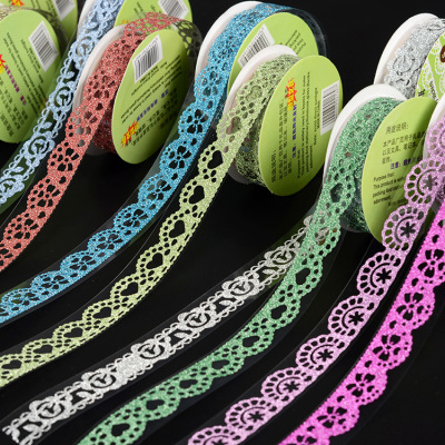 the republic of korea diy manual album decorate parts tool originality adhesive tape Stunning Shine Gold powder Lace tape