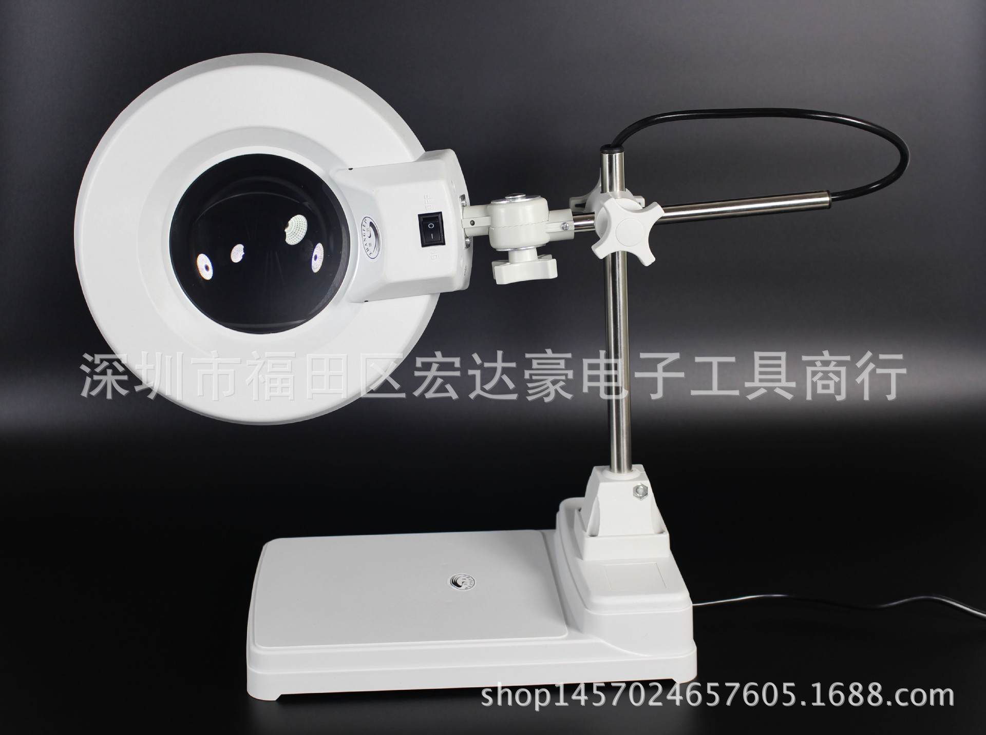 厂家直销带灯白玻10X台式放大镜升降式放大镜LT-86B