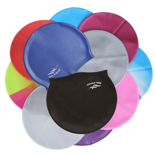 2018 new color swimming cap for adults men and women enlarged silicone cap
