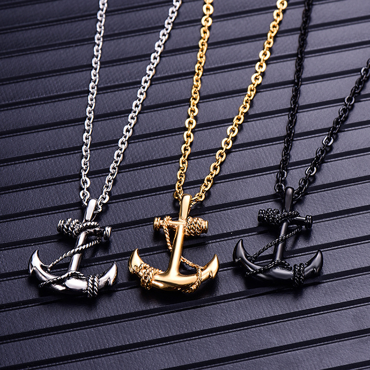 Solid Color Pattern Men's Gender Hip-Hop Retro Solid Color Titanium Steel Plating Halloween Men's Pendant Necklace