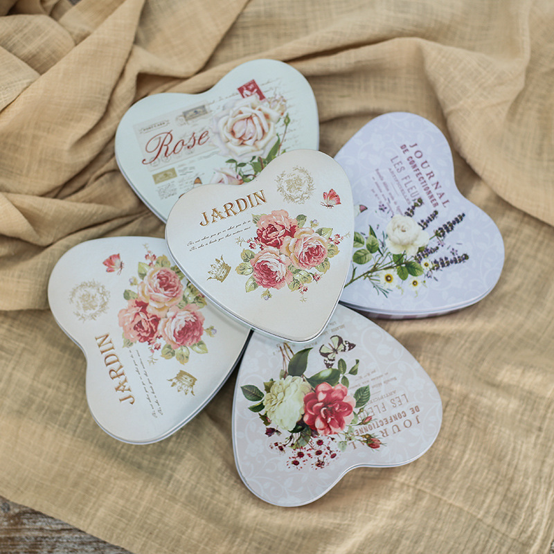 欧式马口铁包装心形收纳盒 糖果饼干盒 婚庆糖果小铁盒4件套