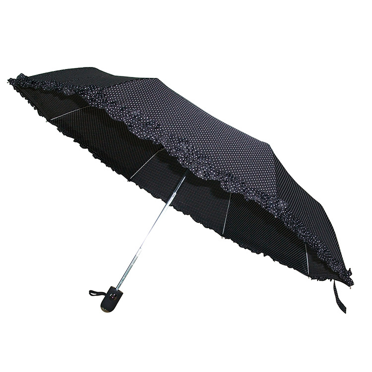 Black umbrella solar-powered