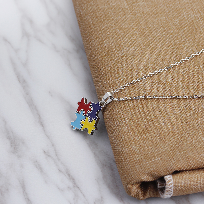 fashion puzzle geometric clavicle chain necklace