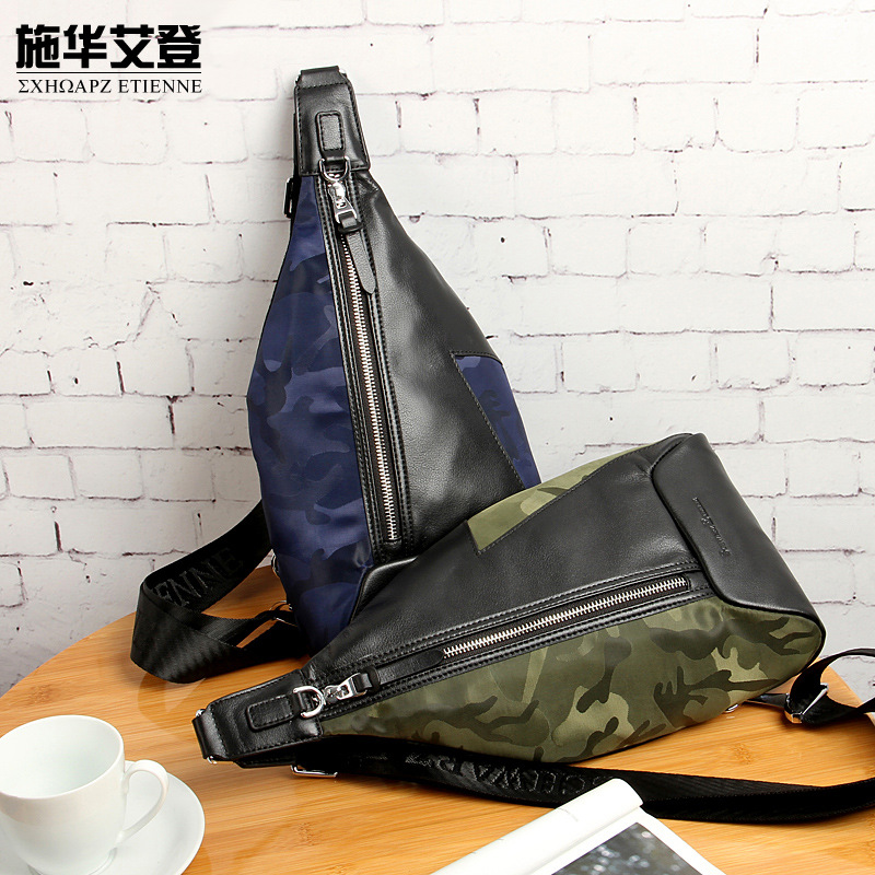 Chest pack genuine leather Inclined shoulder bag motion The single shoulder bag Oxford Chest pack wechat Business Explosive money wholesale A generation of fat