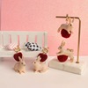 Retro cute asymmetrical rabbit heart-shaped, earrings, ear clips, Korean style