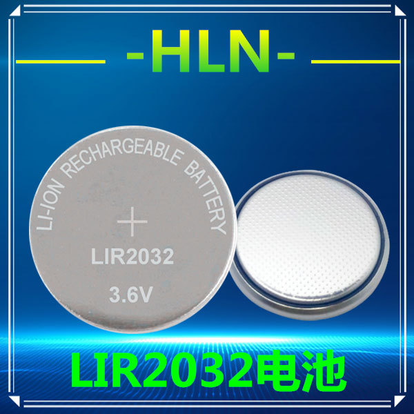 现货LIR2032纽扣电池 3.6V锂离子扣式可充电电池