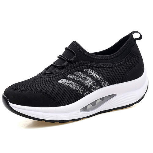 Southeast Asia cross-border rocking shoes new air-cushion women's shoes thick-soled slip-on casual shoes breathable running sneakers summer