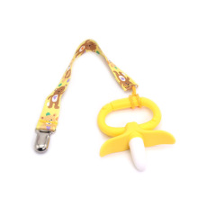 婴儿立体造型牙胶宝宝香蕉环形磨牙玩具硅胶磨牙棒 牙胶+绳批发