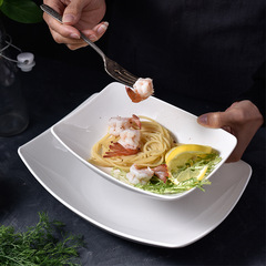 創意歐式壽司盤長方形沙拉陶瓷盤子湯盤陶瓷餐具餐盤酒店家用