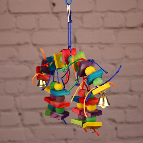 Parrot Toy Bird Toy Parrot Colored Wood Block Chewing Toy 242g