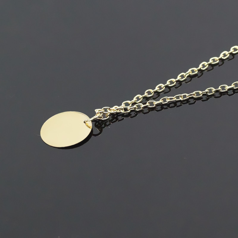 fashion creative elegant gold small disc short necklace