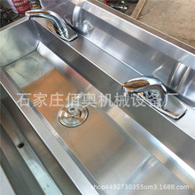 食品廠用不銹鋼消毒洗手池304加厚感應洗手槽腳踏雙槽消毒洗手池