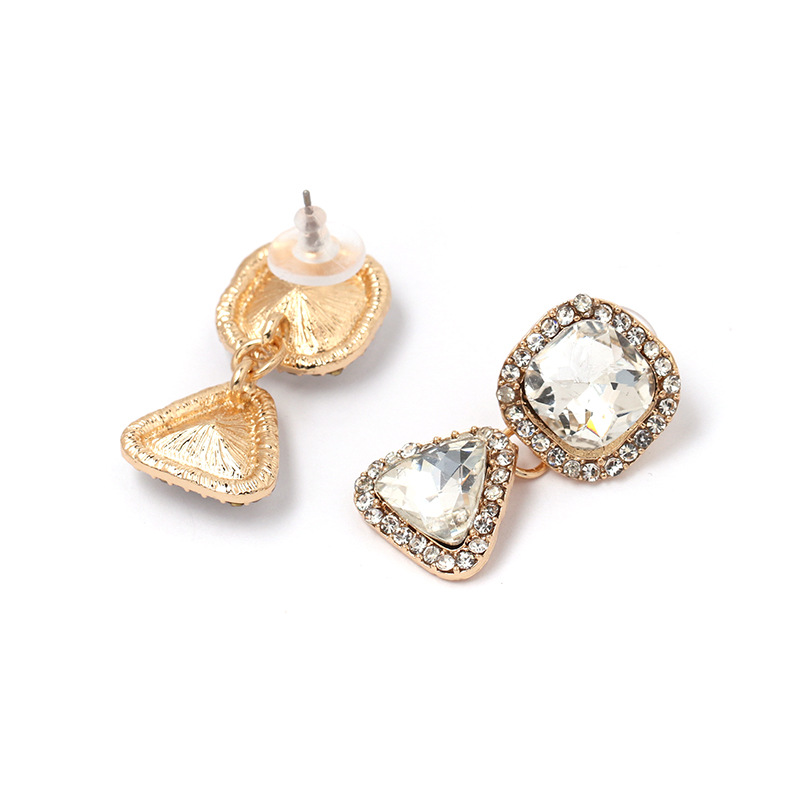 new full diamond geometric triangle earrings jewelry European and beautiful women earringspicture5