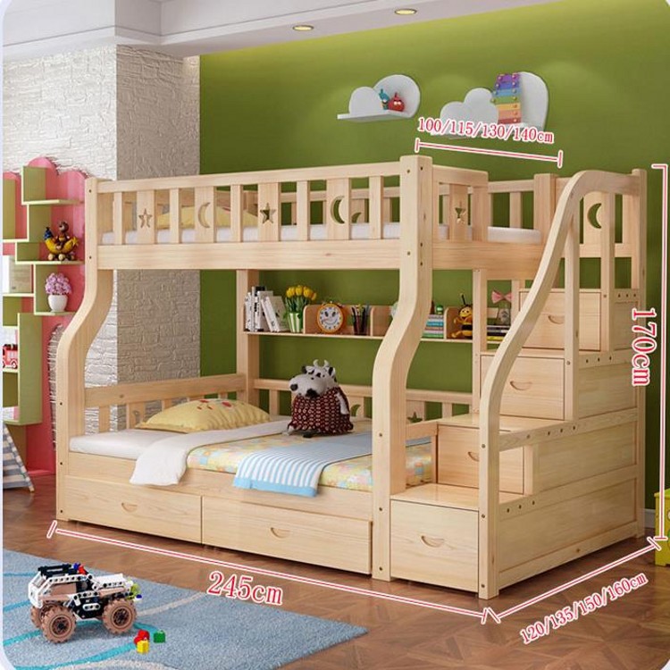 实木上下床子母母子床床松木儿童床简约现代高低床双层床厂家直销|ru