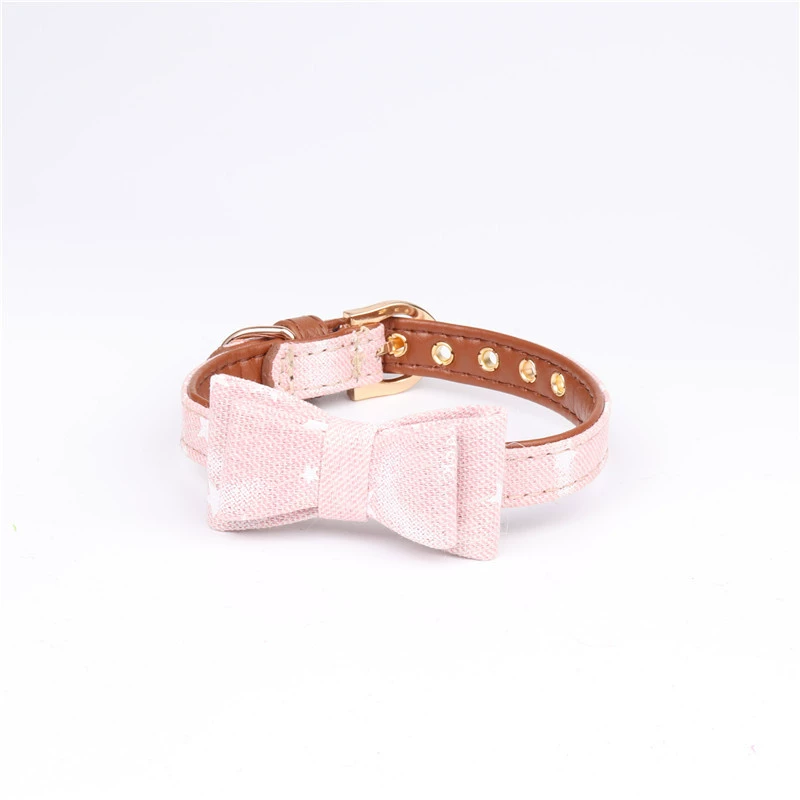 Genuine denim polyurethane choker with bow, direct factory sales