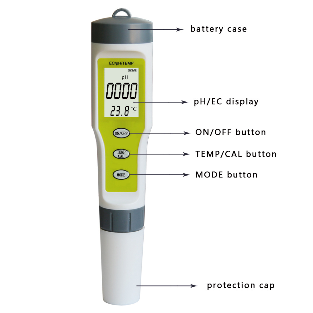 EZ9902 水质检测笔数显多功能pH笔酸度计EC电导率仪 水质检测笔