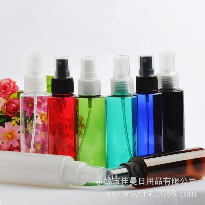 厂家供应100ml平肩喷瓶pet透明喷雾瓶化妆水分装瓶化妆品分装瓶