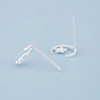 Silver summer cute brand earrings, fashionable accessory