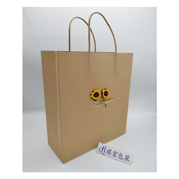 服装手提袋 牛皮纸  购物袋 现货批发 环保材 东莞厂家批量