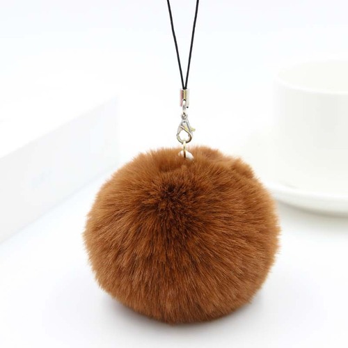 Koorol Phone Lanyard Fuzzy Keychain Decor 8cm Fake Ferret Fur Creative Plush Bag Charm