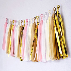 Wedding celebration holiday decoration children's party gathering DIY paper tassel 35cm bright gold tassel wholesale
