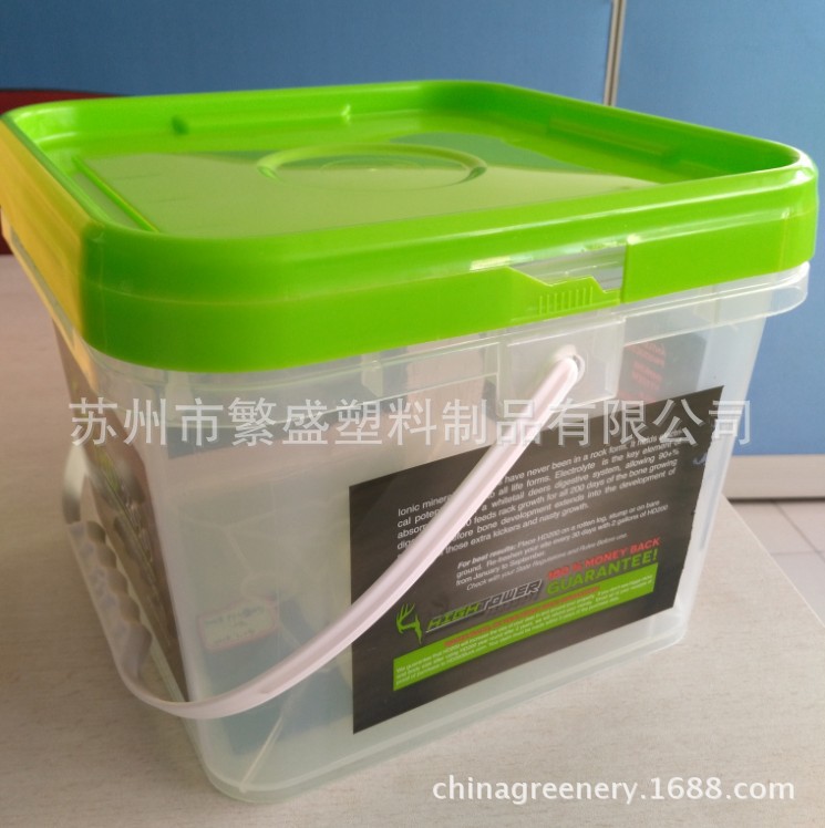 供应订制8公斤8L塑料方桶、宠物食品方桶、食品方桶猫粮狗粮方桶