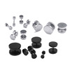 Earrings hip-hop style, dumbbells, black screw stainless steel