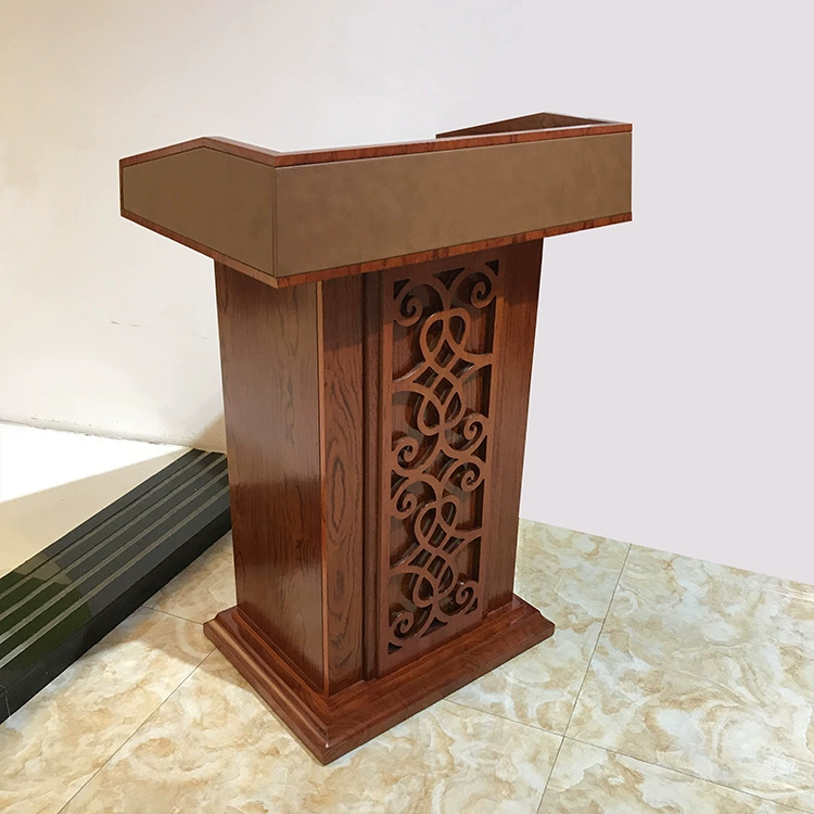 Классический лекционный стол Речевой стол Твердая древесина Палисандр Кожа Приветственный стол Адресный стол Стул MC Лекционный стол Зал