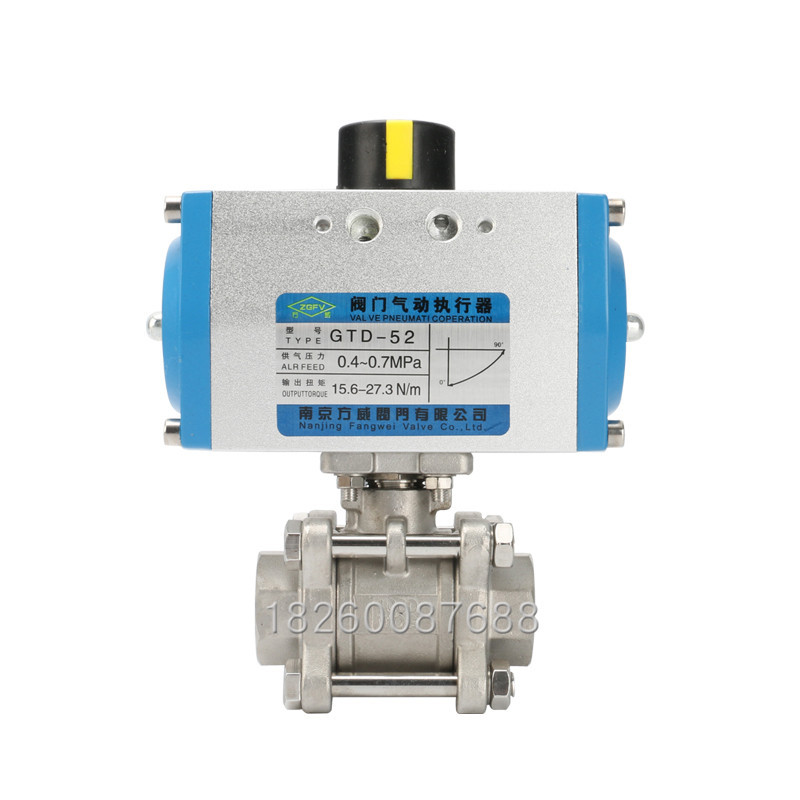 Q611F-16P气动球阀 气动不锈钢球阀 气动内螺纹球阀 气动丝扣球阀