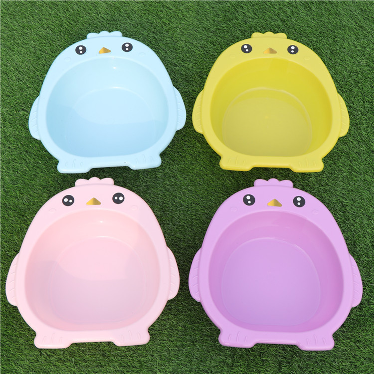 母婴用品卡通婴儿洗脸盆 儿童塑料盆可爱小鸡盆 加厚宝宝洗脚PP盆|ms
