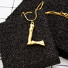 Fashionable necklace with letters, pendant, European style, English letters