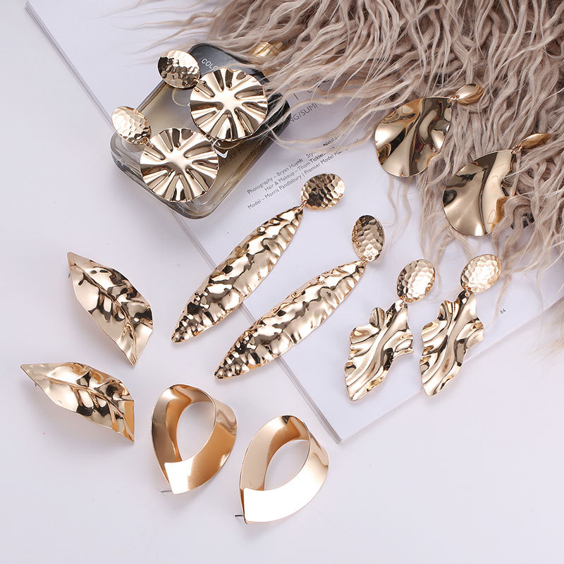 Alloy Material Fashion Geometric Plating Alloy No Inlaid Drop Earrings