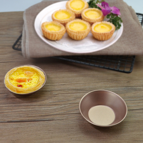 Cross-border supply cake mold carbon steel thick anti-peeling tart mold gold non-stick round tart mold
