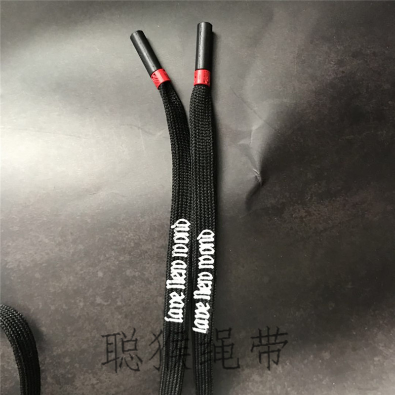 厂家直供 黑色now加红黑头裤腰绳扁绳卫衣绳子服装帽绳