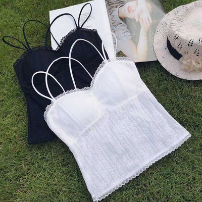 New products lady Korean Edition Lace camisole Beautiful back Primer Vest thickening Gather Lace Beautiful back Wrap chest