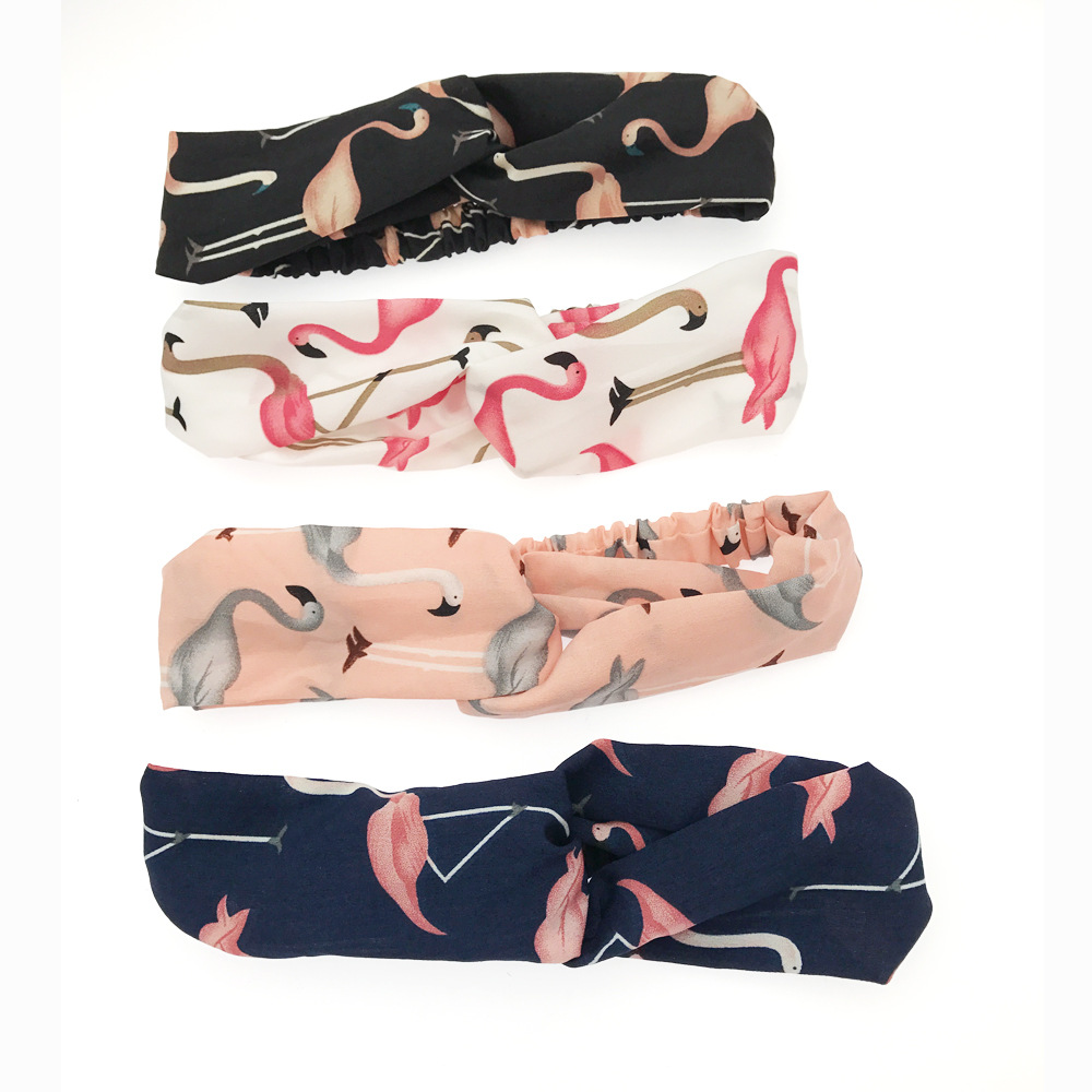 New Flamingo Korea Elastic Korean Cross Hairband Cloth Art Headband display picture 7