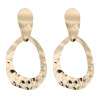 Metal matte fashionable square golden earrings, European style