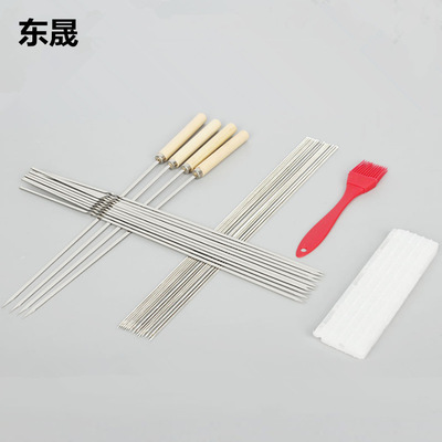 不锈钢烧烤签子羊肉串烤串钎子烤肉签字扁铁签子烤针家用配件工具|ms