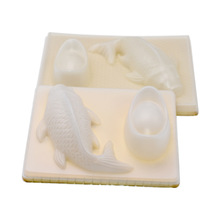 魚+元寶年糕PP塑料模具 金底透明包裝盒 年貨中式糕點禮盒 耐高溫