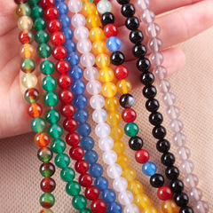 紅黑彩瑪瑙散珠飾品配件 diy手鍊手工串珠配珠半成品珠子批發