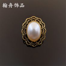 DIY手工古青铜头饰发饰配件手捧花 材料 珍珠合金配件扣花盘