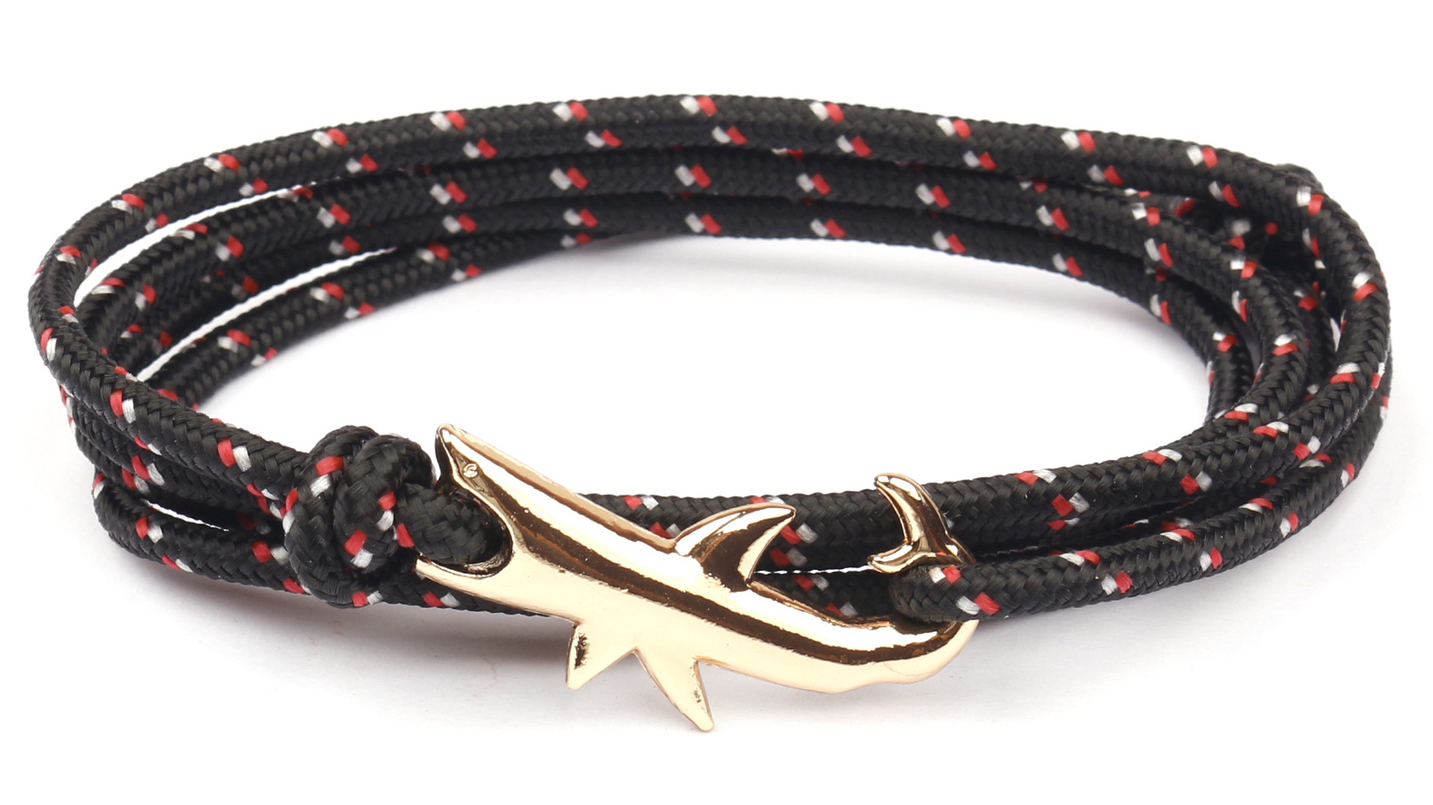 12g Weight Bracelets Classification Alloy, rope Chain Material 1 Piece Quantity Holiday, Daily, Street Occasion Alloy, rope Material Shark Pattern Men's Gender Layered Design Casual, Simple Style Style Casual Simple Style Shark Alloy Rope Layered Men's Bracelets Men's Chain Bracelets 13