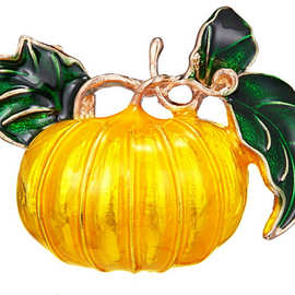 新款滴油胸针南瓜植物仿真胸花 万圣节胸针南瓜画油胸针