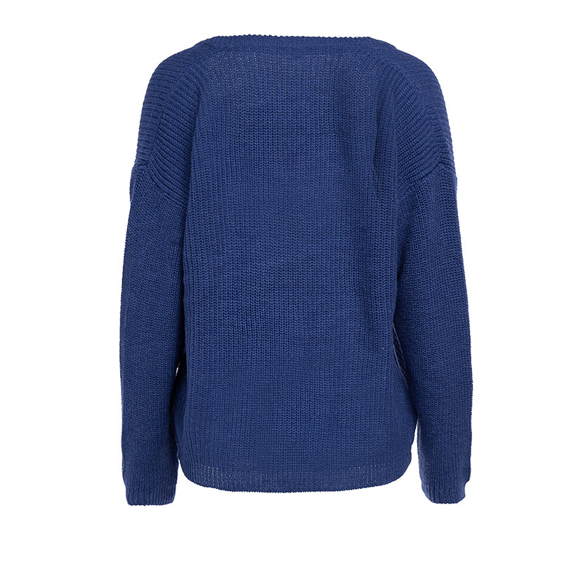 Deep V-Neck Long Sleeve Sweater