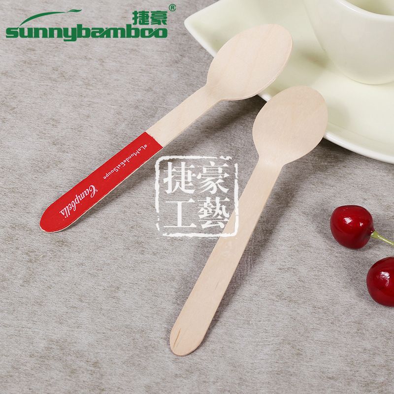 Handmade mixed-color disposable wooden spoons, cute custom-made disposable tableware, wholesale of outdoor travel wooden spoons detail image 8