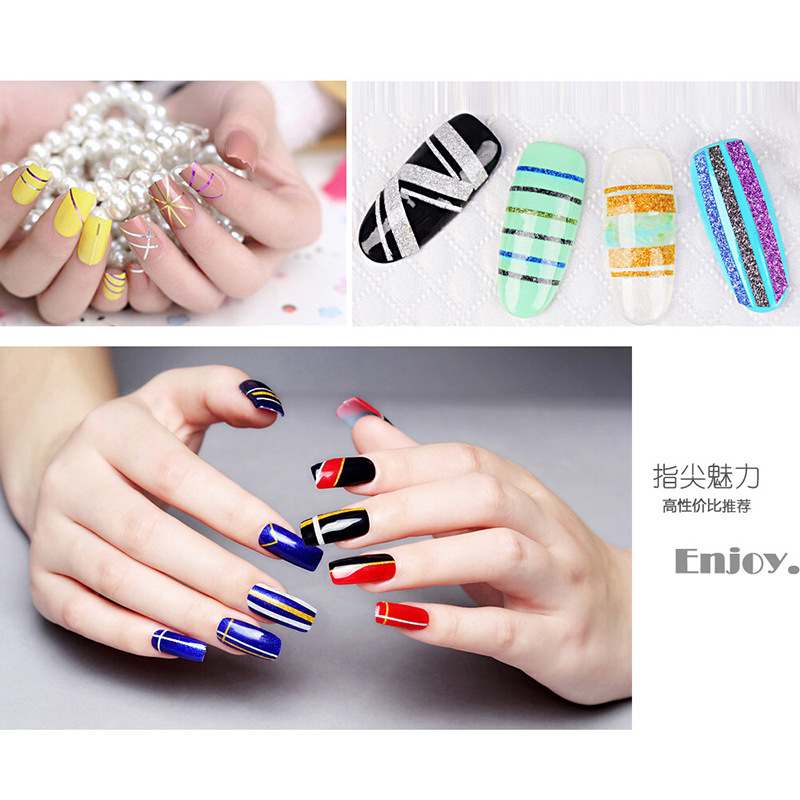 美甲店常用美甲饰品彩绘线磨砂金银线金沙 10色/套1mm