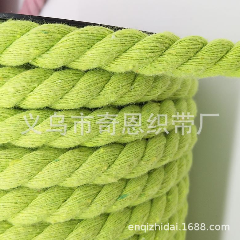 现货供应筒装8MM彩色三股棉绳  可用于装饰 DIY 拔河用