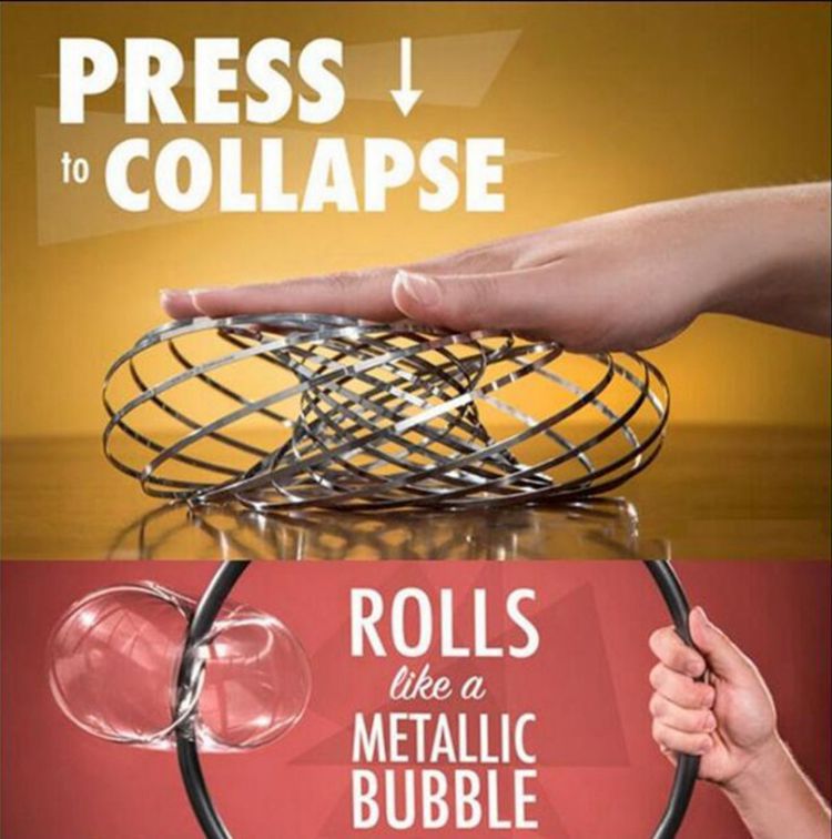 Flowtoys流体魔术手环减压不锈钢手环玩具环花样弹簧变形玩具