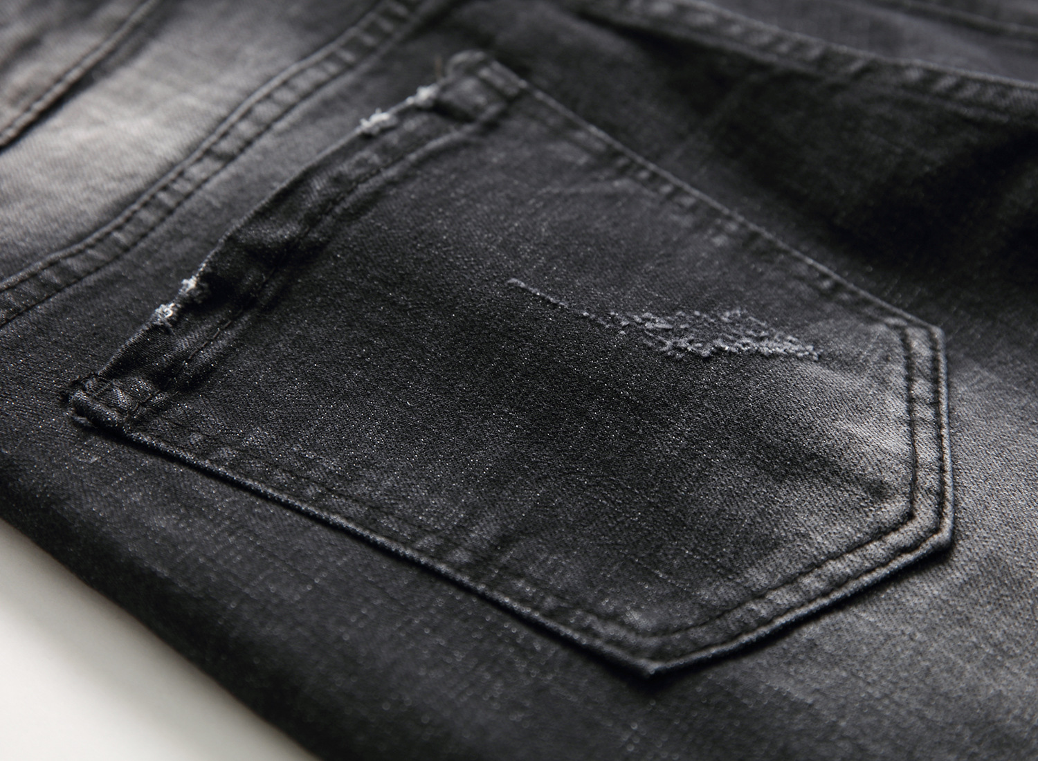 Pantaloni da uomo elastici neri di alta qualità con toppe rovinate, pantaloni da uomo personalizzati e alla moda_voghion.com